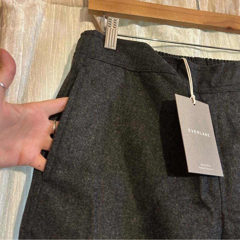 Everlane Dark Charcoal Wool Gray High-Rise Straight Trousers - Picture 3 of 9